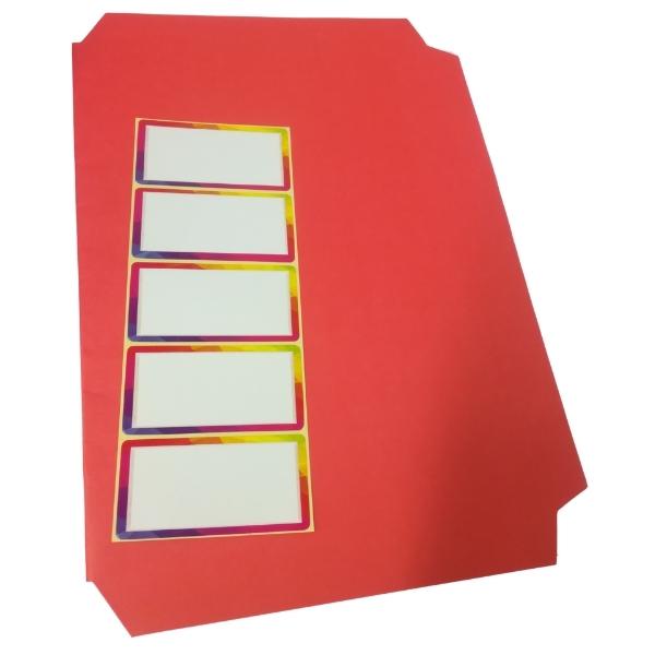 Source Direct – A4 Pre-Cut 5 Book Covers with 5 Labels – Pack of 2 (Red)