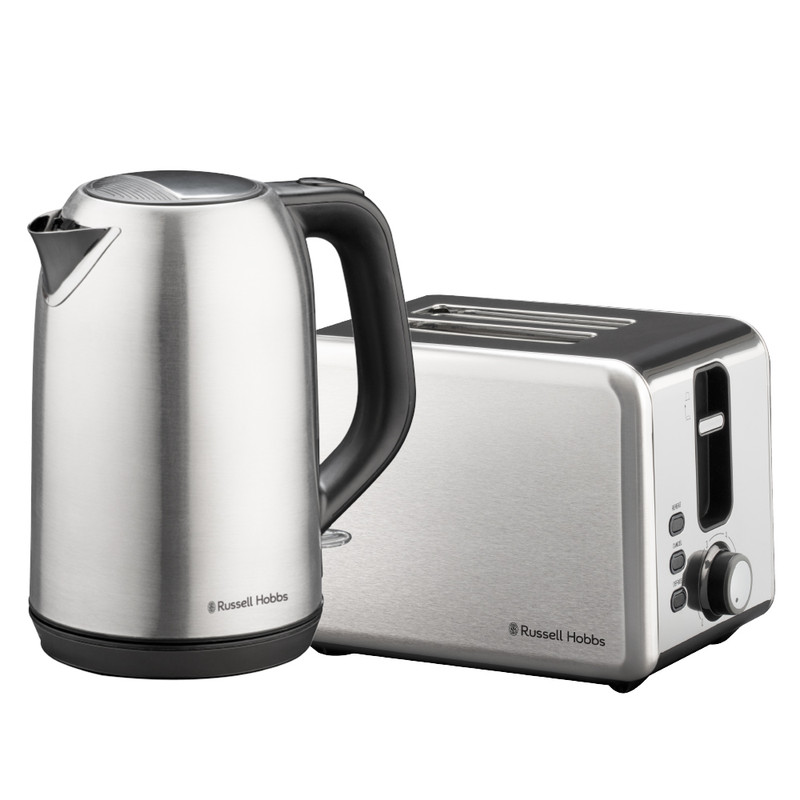 Russell Hobbs Everyday Stainless Steel Kettle and Toaster Set – Stainless Steel