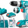 Total Tools 20V Lithium-Ion Impact Cordless Drill with 2 x Batteries & Charger Total Tools 20V Lithium-Ion Impact Cordless Drill with 2 x Batteries & Charger