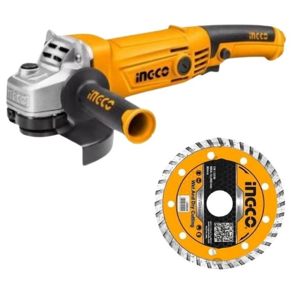 Ingco – Angle Grinder 1010W & 10 Piece Diamond Disc Set