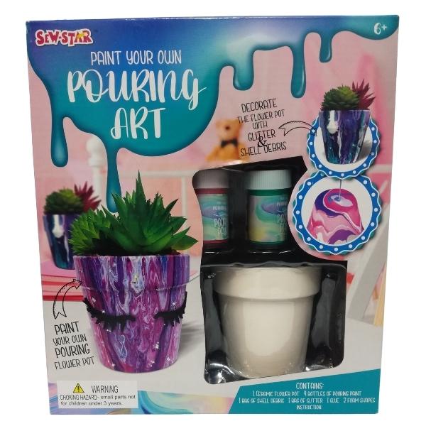 Source Direct – Pouring Art – Paint Your Own DIY Art and Craft – Planter