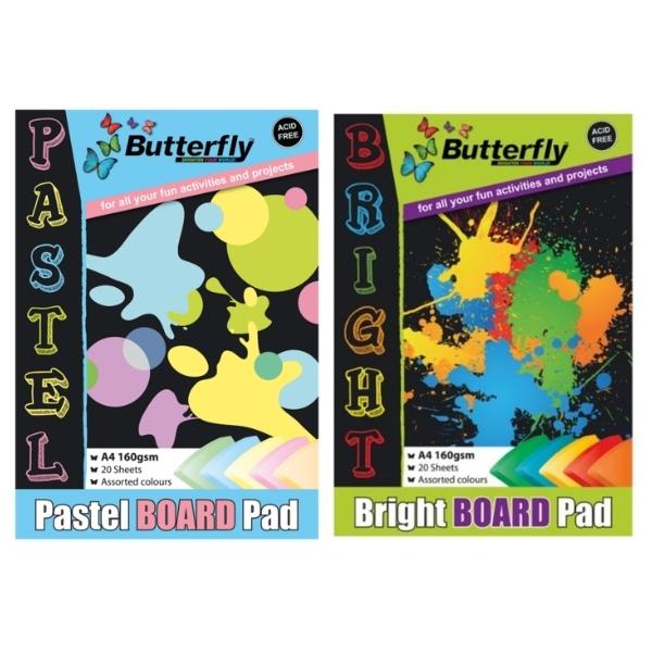 Source Direct – Pastel and Bright Board Pad – 20 Sheets Per Pad