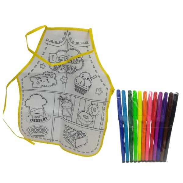 Source Direct – DIY Art and Craft Apron with Crayons – Baking Theme