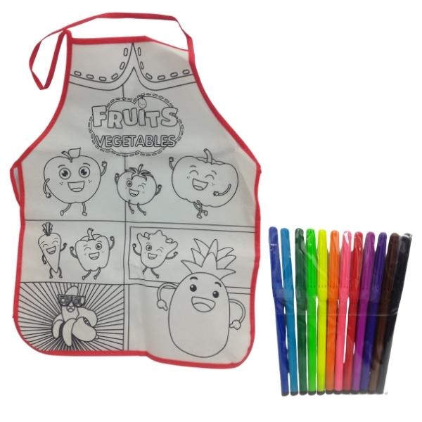 Source Direct – DIY Art and Craft Apron with Crayons – Gardening Theme
