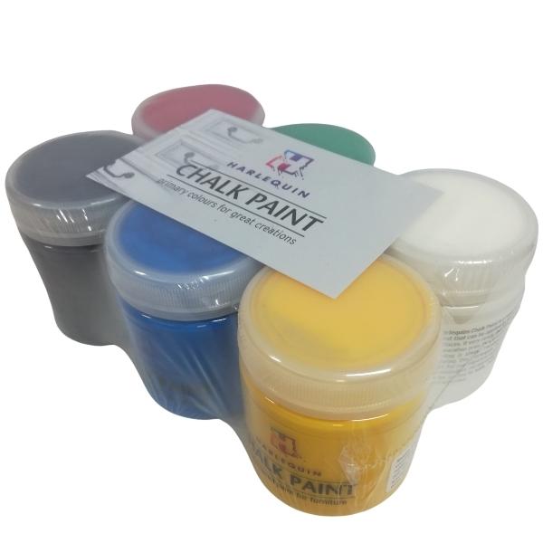 Harlequin – Chalk Paint Kit (Primary Colours) – Pack of 6 (100ml)