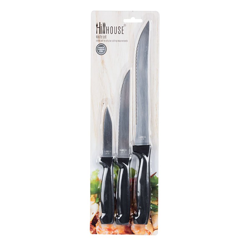 Hillhouse – Kitchen Knife Set – Stainless Steel – Assorted Sizes – 3 Piece