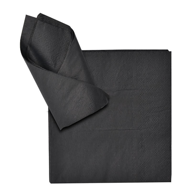 Serviettes – 2 Ply – Catering Accessories – Plain Black – 33cm – 20 Piece