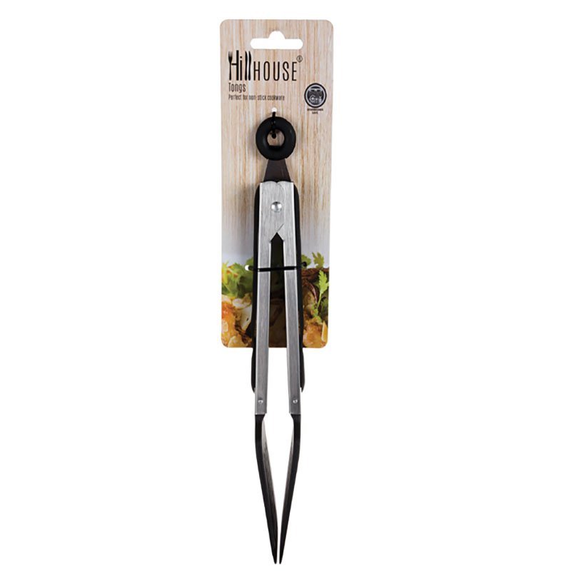 Serving Tongs – Slotted – Stainless Steel – Rubber Grip – 26cm
