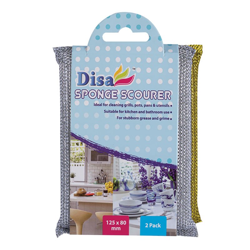Sponge Scourer – Cleaning Accessories – Household – 125 mm x 80 mm – 2 Pack