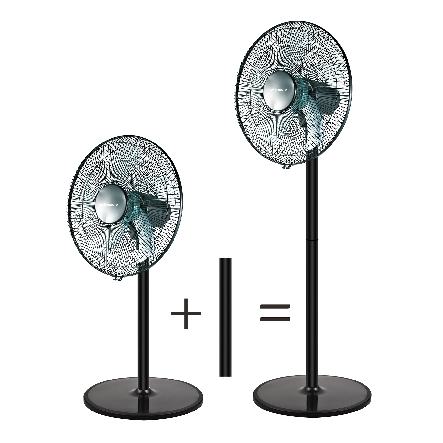 Mellerware Fan 2 in 1 Stand & Pedestal Plastic Black 40cm 50W
