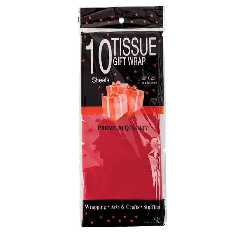 Paper Tissue – Gift Wrap – Gifting – Red – 50cm x 66cm – 10 Sheets
