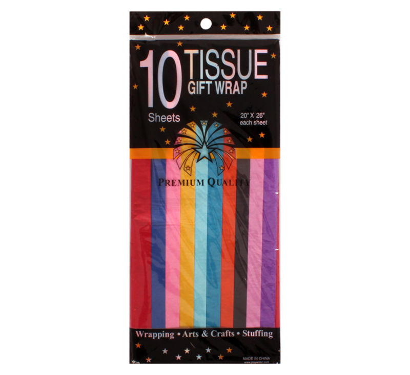 Paper Tissue – Gift Wrap – Assorted Colours – 50cm x 70cm – 10 Sheets