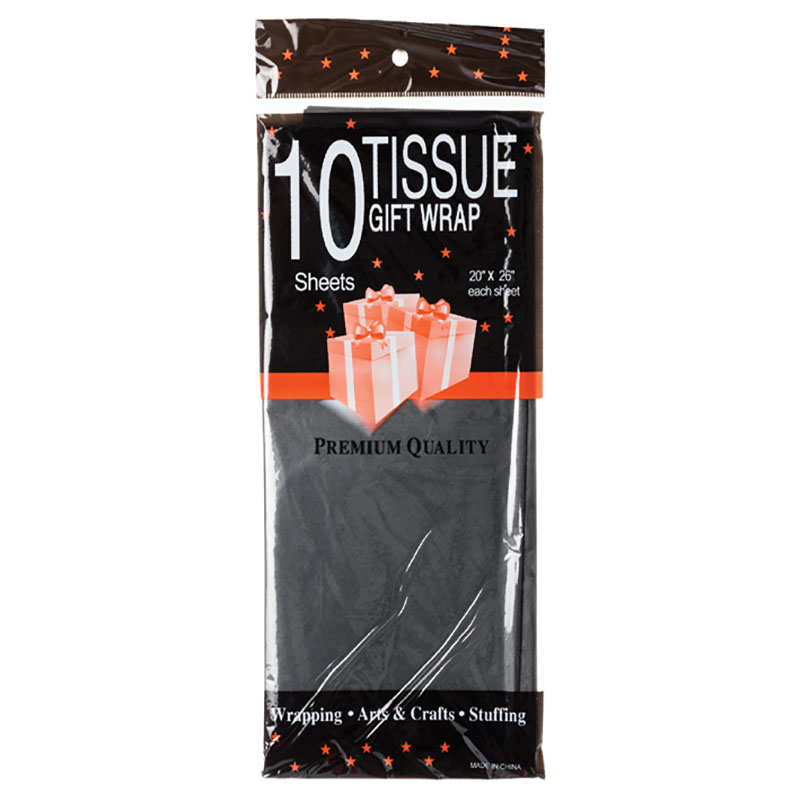 Paper Tissue – Gift Wrap – Gifting – Black – 50cm x 66cm – 10 Sheets