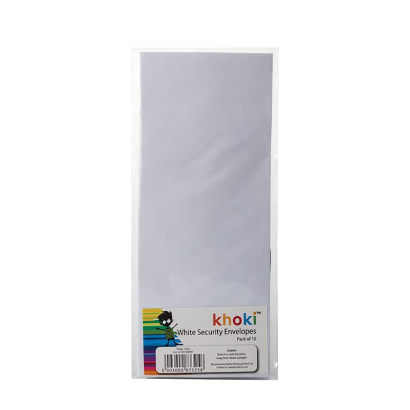 Khoki – Envelopes – Security – White – 240 x 107mm – 10 piece