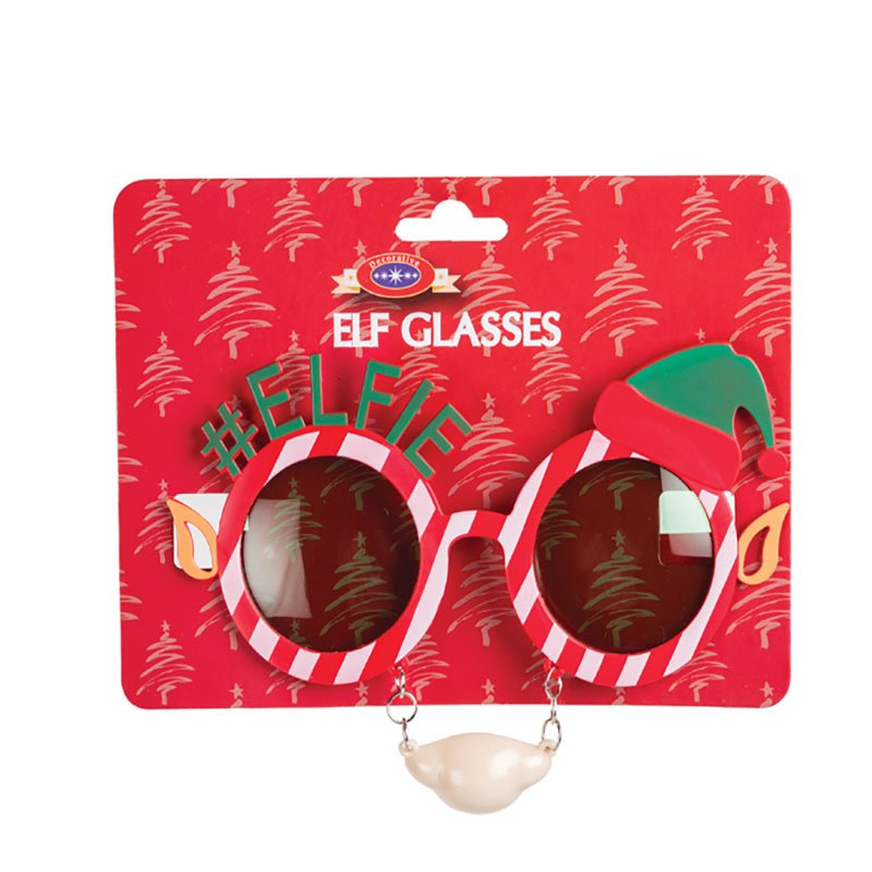 Dress-Up Glasses – Elf – Red & Green – 16cm