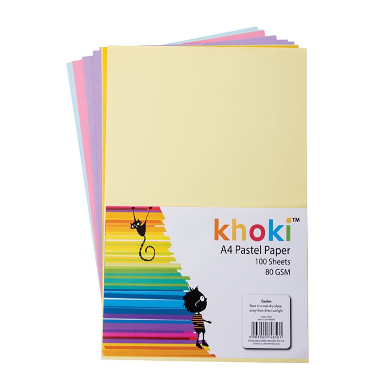 Khoki – Paper – Pastels – Assorted Colors – A4 – 80gsm – 100 Sheets