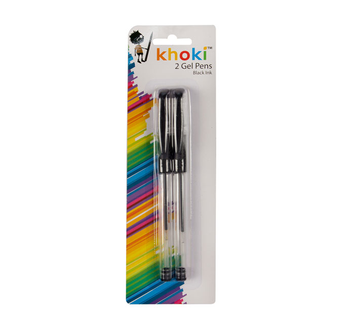 Khoki – Pen – Arts & Crafts Supplies – Ball Point – Gel – Black – 2 Pack