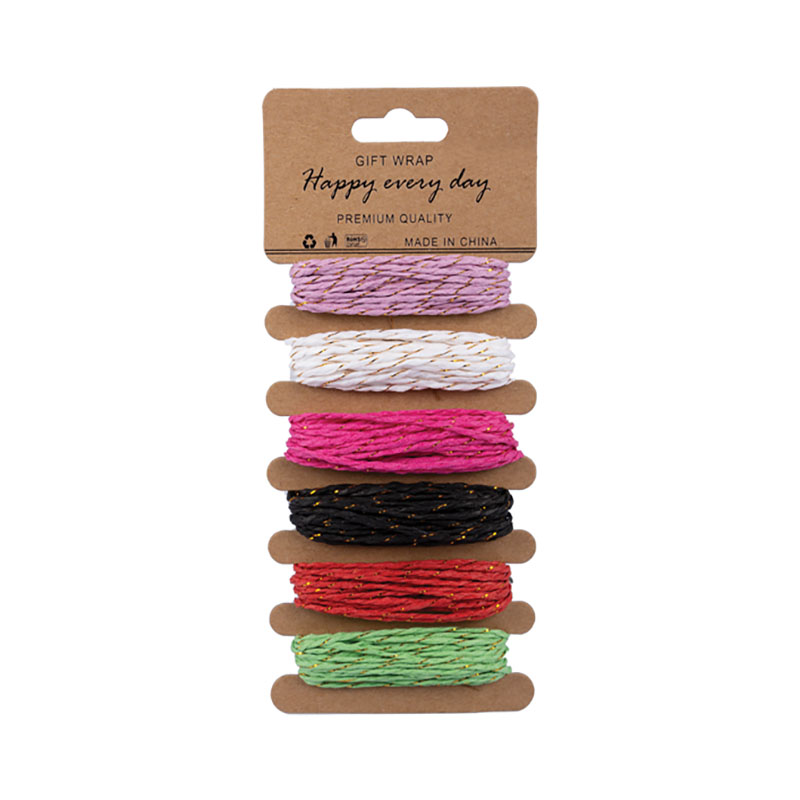 Raffia Twine – Gift Wrapping String – Assorted Colours – 6 Piece