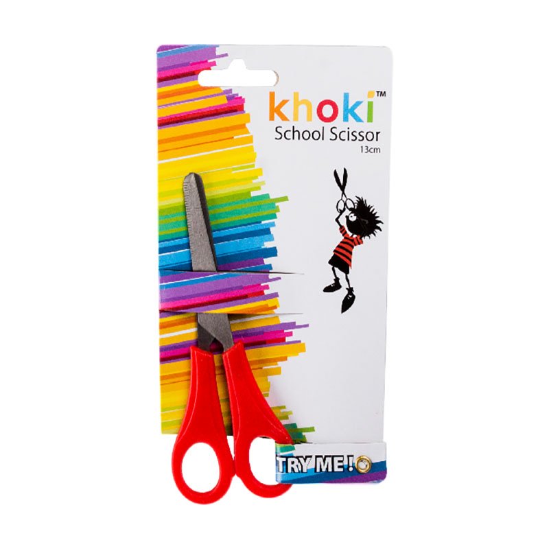 School Scissors – Stainless Steel – Red – 13cm
