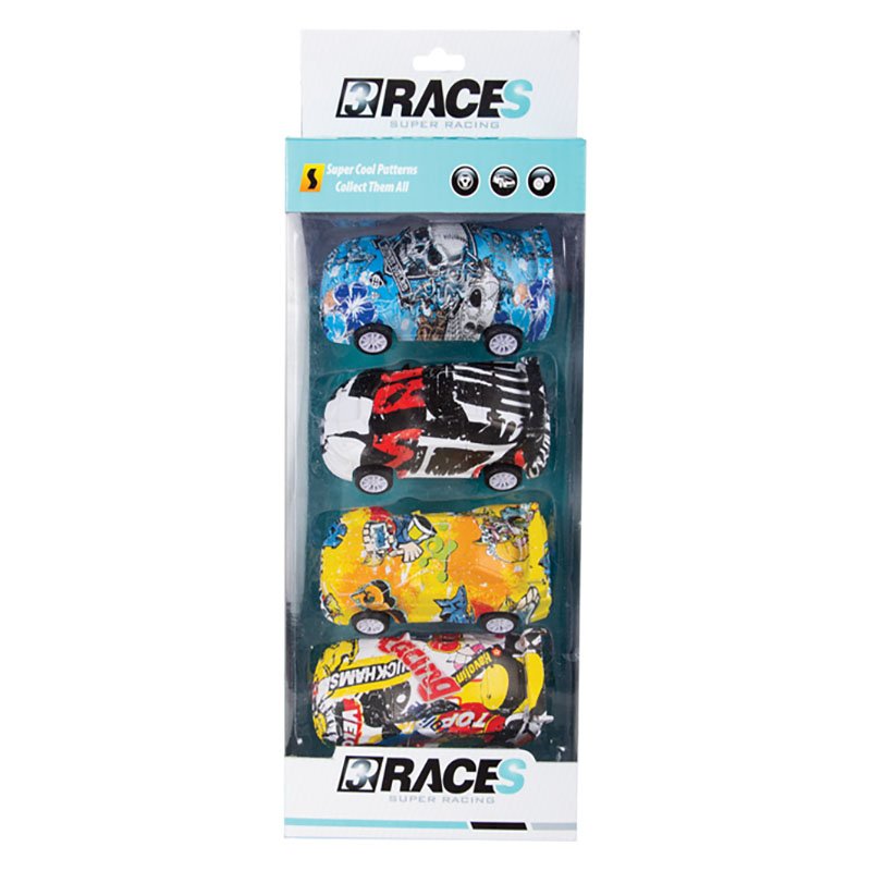 Vehicle – Racer – Graffiti – 4 Piece – 9.5cm