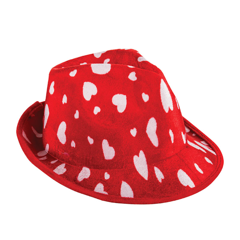 Hat – Clothing Accessories – Hearts – Red – Single