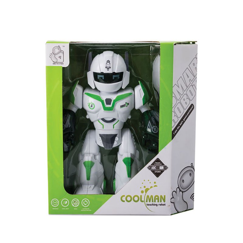 Kids Toy – Robot – Battery Operated – White & Green – 22cm x 17cm
