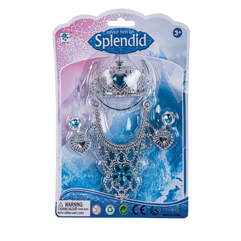 Kids Dress Up Toys – Jewelry – Silver & Blue – 3 Piece