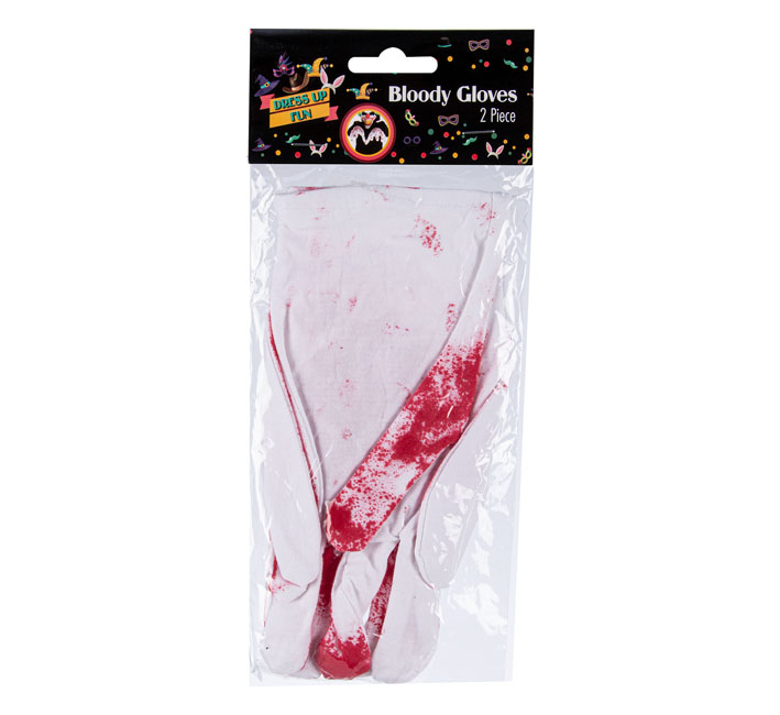 Bloody Gloves – Halloween Decorations – White – 2 Piece