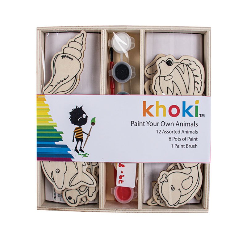 Kid’s Toy – Paint Your Own Animals – Wood & Paint – 19 Pieces