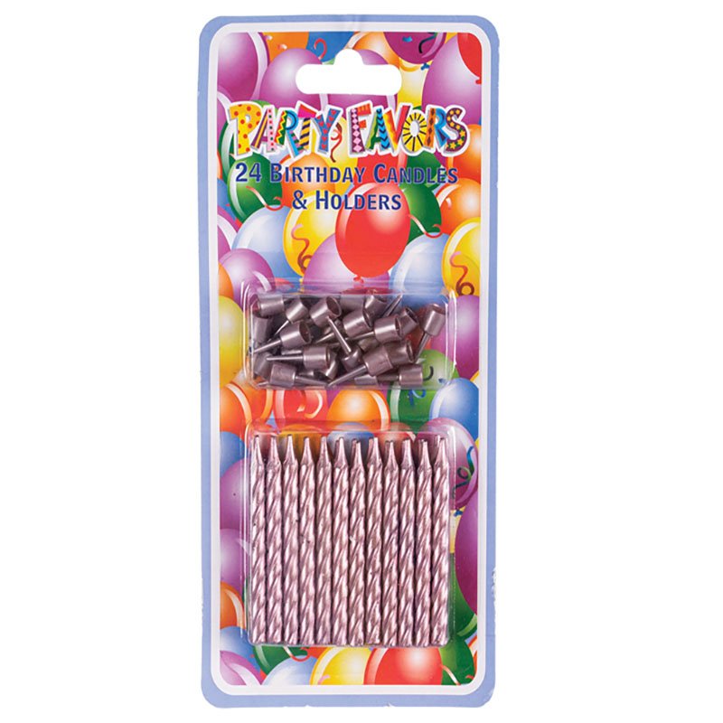 Birthday Candles – Party Accessories – Rose Gold – 24 Piece