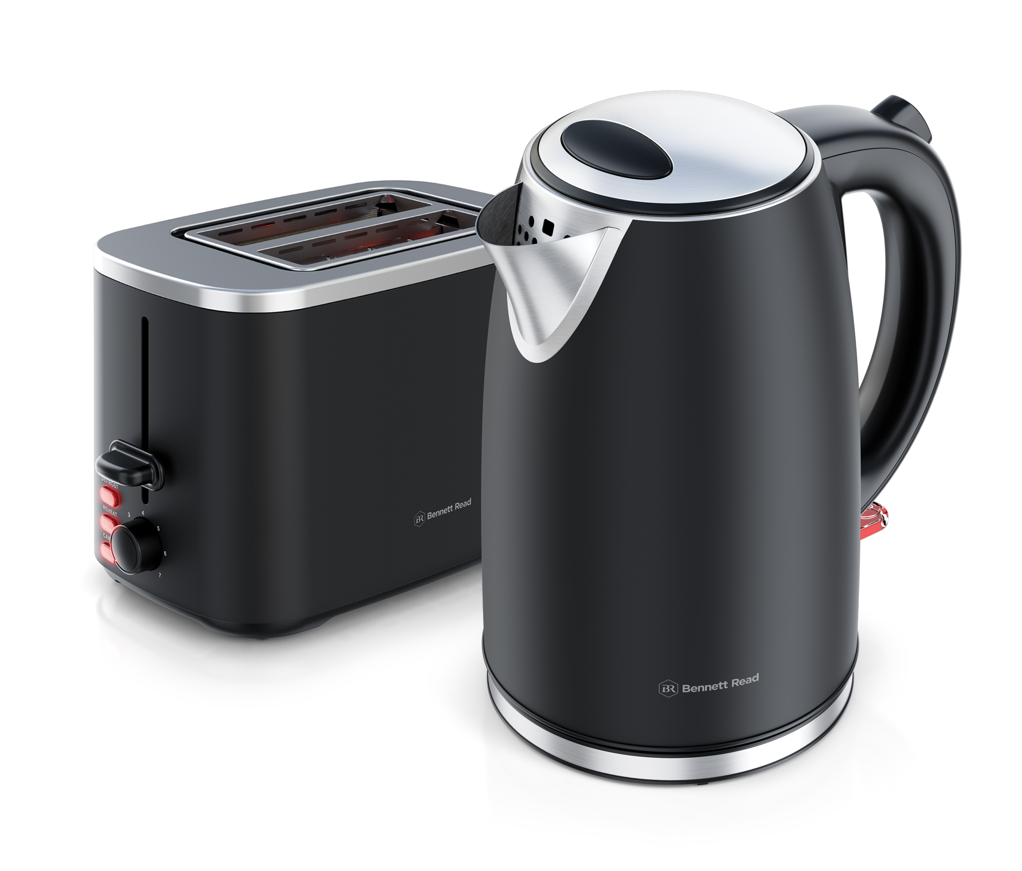 Bennett Read Ebony Allure Matt Black Kettle & Toaster Set
