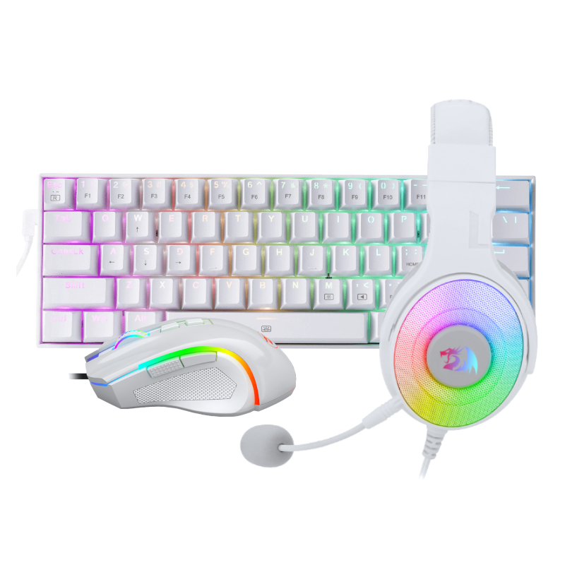 Redragon 3in1 RGB Gaming Combo Keyboard Mouse Headset – White