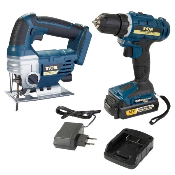 Ryobi – Cordless Driver Drill Kit & Cordless Jig Saw Combo