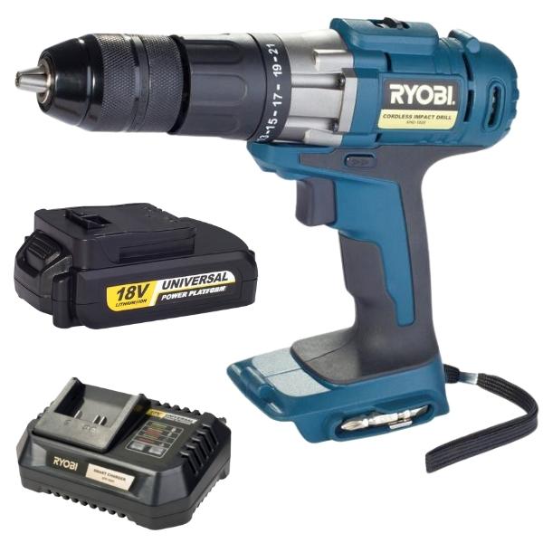 Ryobi – Cordless Impact Drill Including Battery and Charger