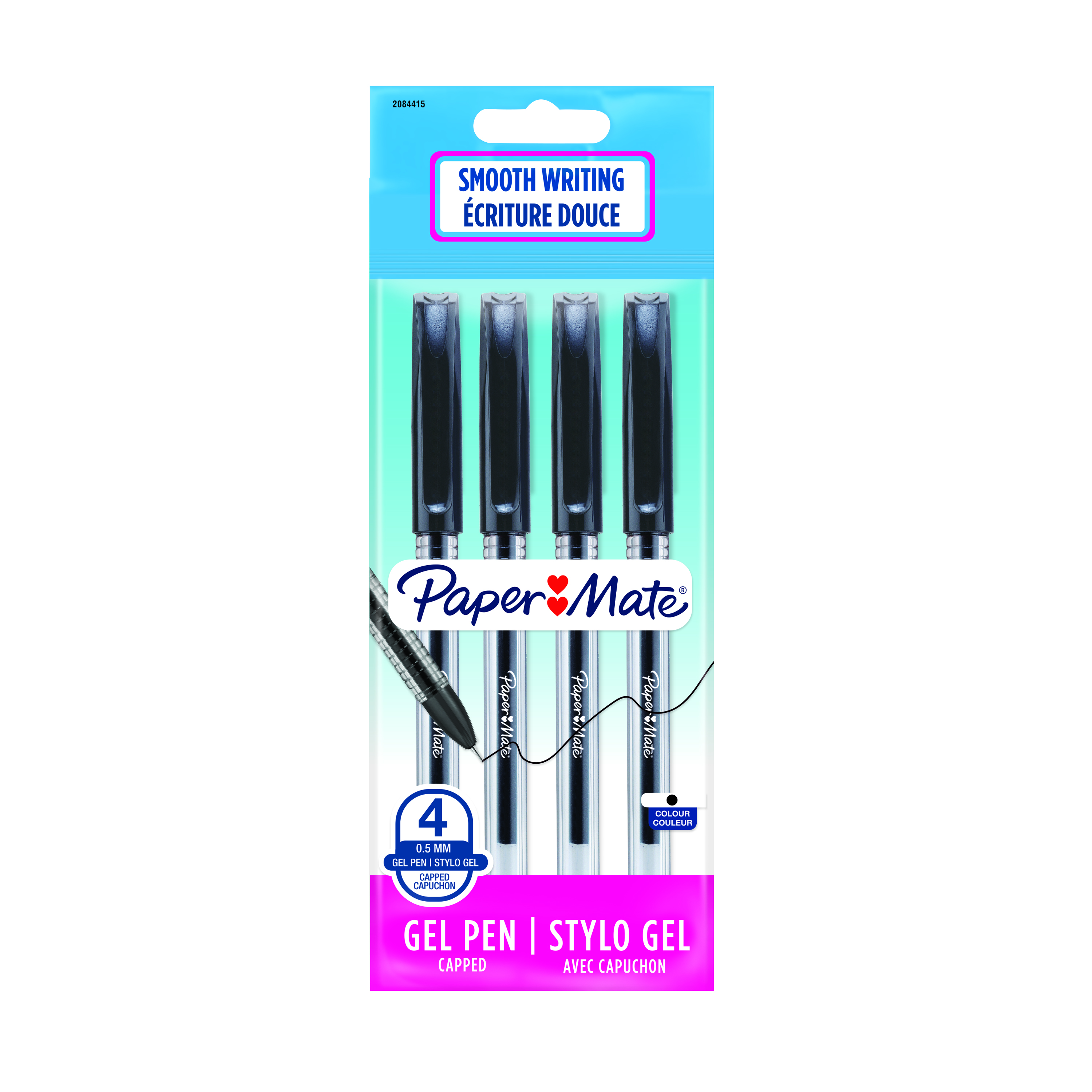 PAPER MATE Jiffy Gel pen 0,5mm Black 4pk