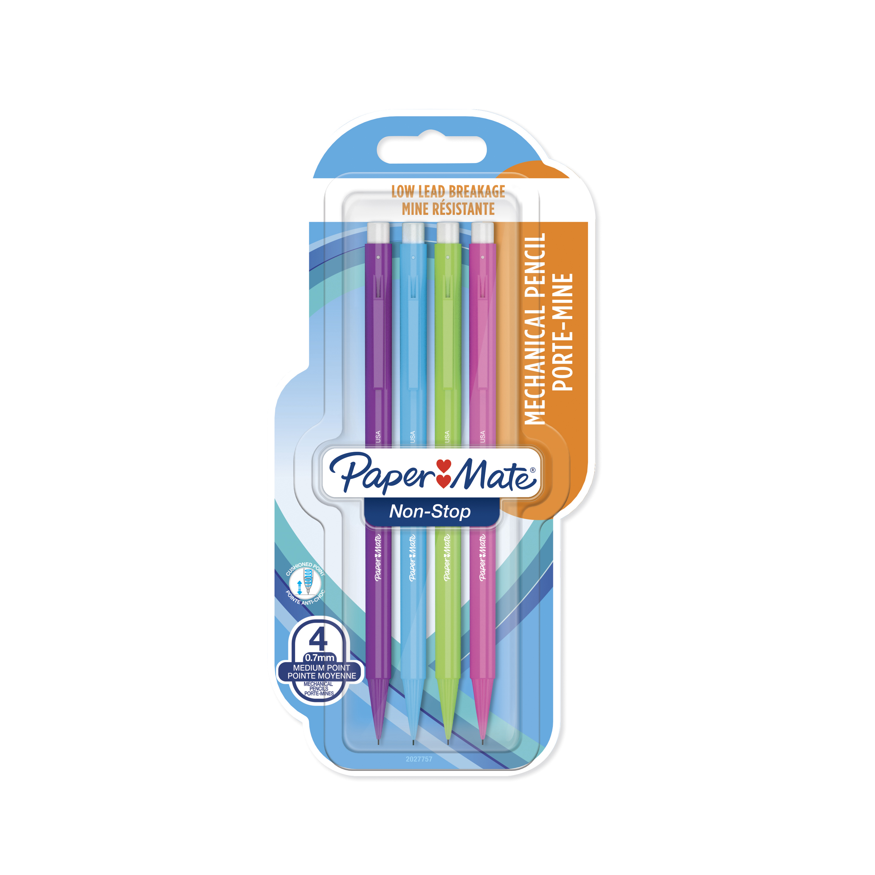 Paper Mate Non Stop Twist 0.7mm Mechanical Pencil Assorted 4’s