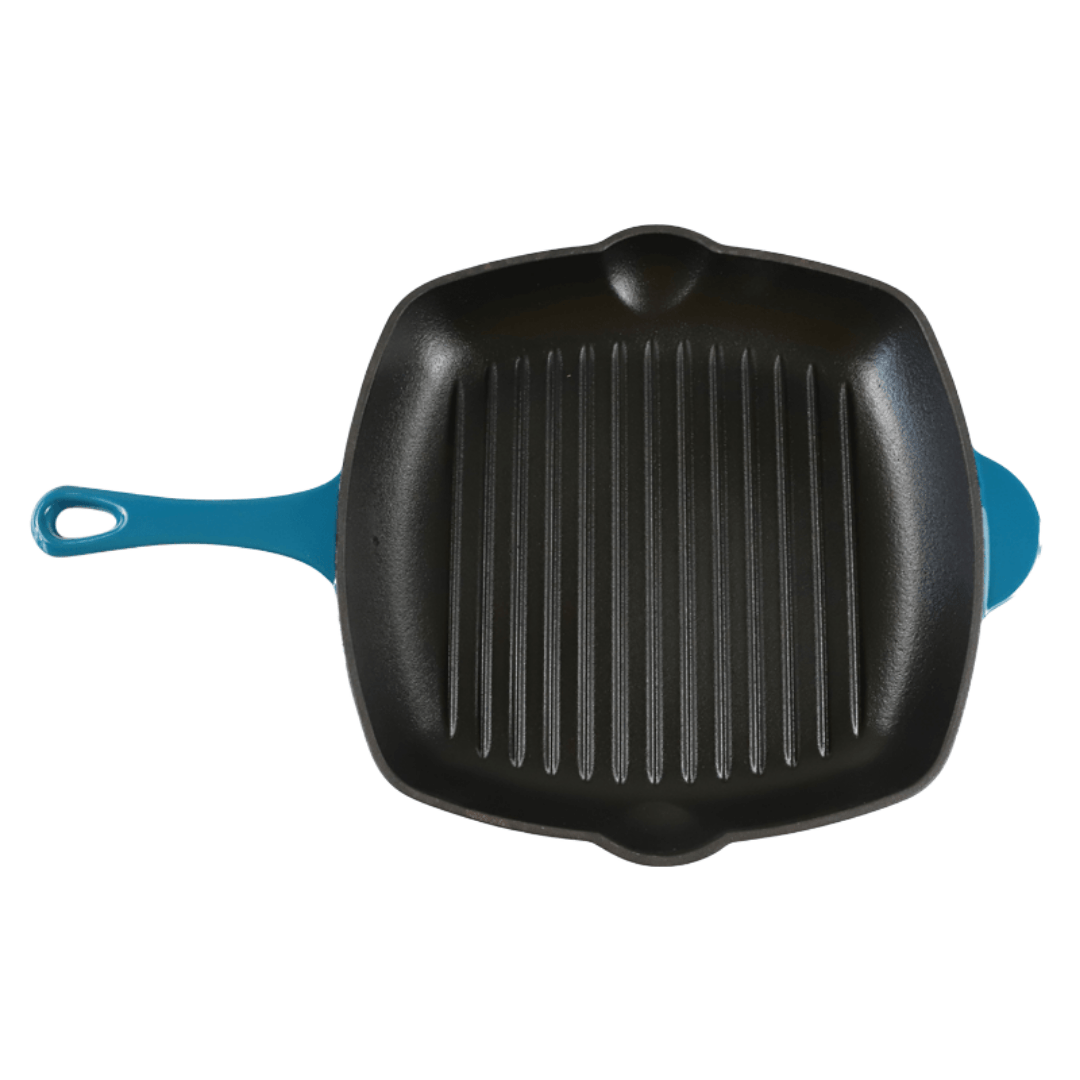 Square Griddle Pan – 28cm – Blue Enamel