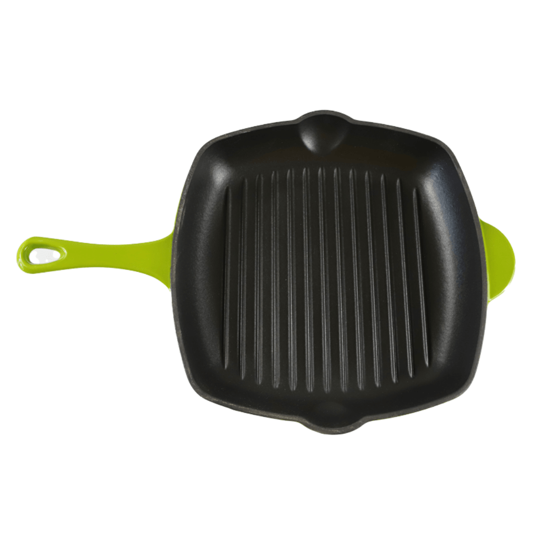 Square Griddle Pan – 28cm – Green Enamel