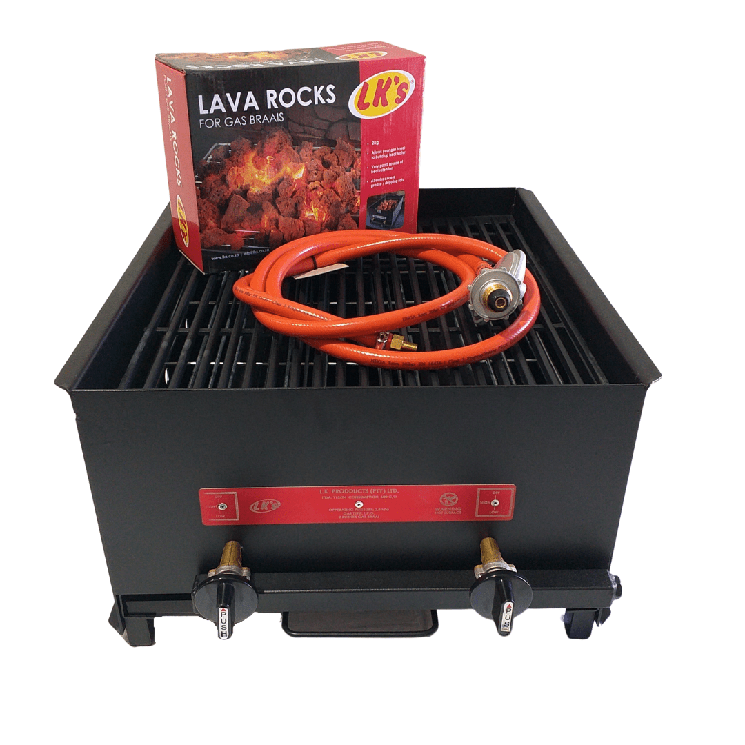 Gas Braai – Mild Steel and Cast Iron – 2 Burner