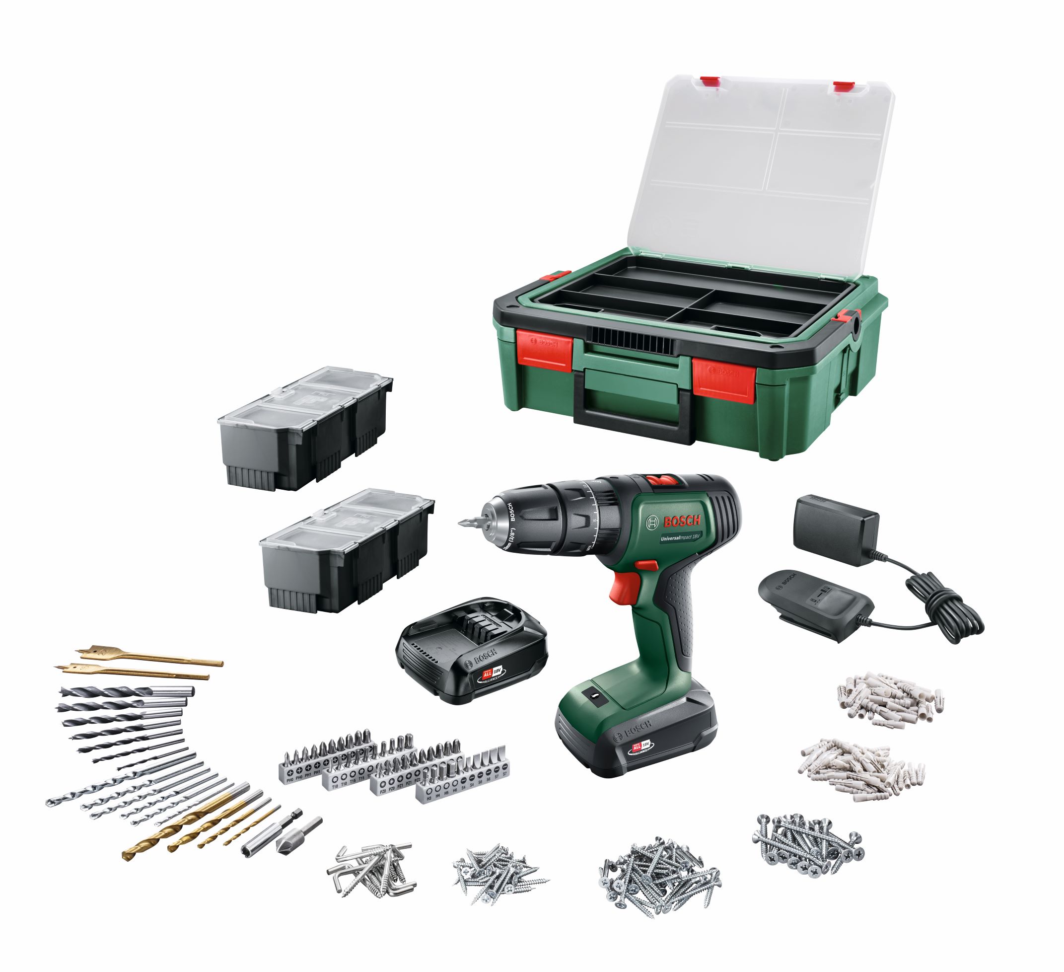Bosch 18V Cordless Impact Drill (Model: UniversalImpact 18V + System Box)
