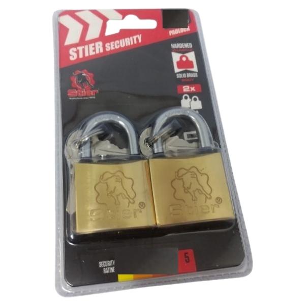 Stier – Padlock / 2 x Padlocks with 6 x Keys – 50mm
