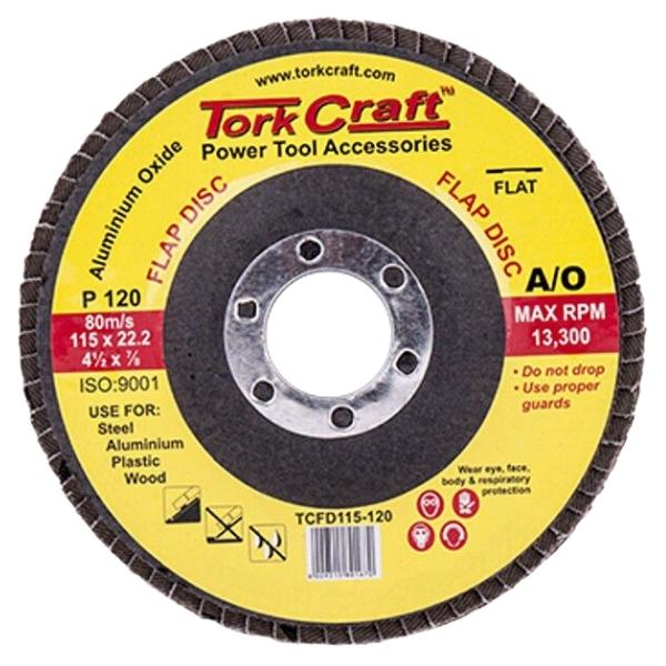 Tork Craft – Flap Sanding Disc 115mm 120 Grit – Pack of 10
