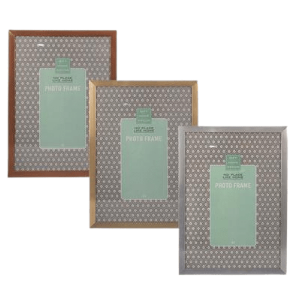 Set of 3 Picture Frame Pl Metallic Cert A4 Assorted