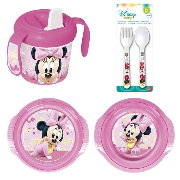 Minnie Mouse – Toddler Feeding Set (Cup, Plate, Bowl and Cutlery) – Pink