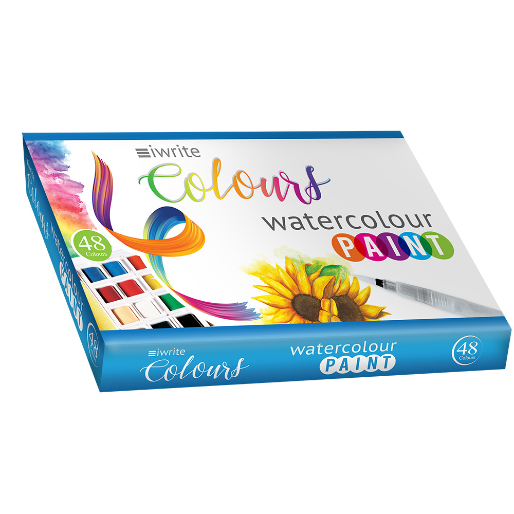 iWrite Colours Watercolour Paint – 48’s – Water Colouring Set