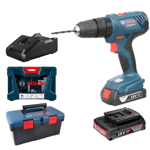 Bosch – Cordless Impact Drill Kit GSB 180-LI with 41Pc Accessories and Case