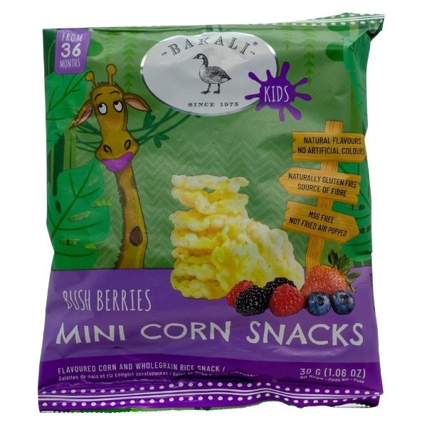 Bakali – Kiddies Mini Corn Snacks 30g – Bush Berries – Box of 15