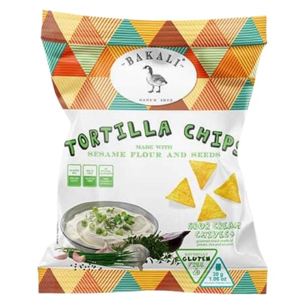 Bakali – Tortilla Chips 30g – Sour Cream & Chives – Pack of 15