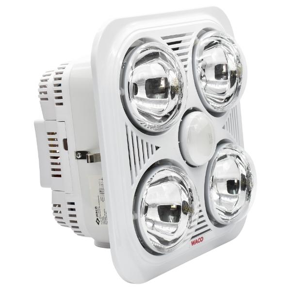 WACO – Bathroom Heater / 4 Light Square Ceiling Bathroom Heater