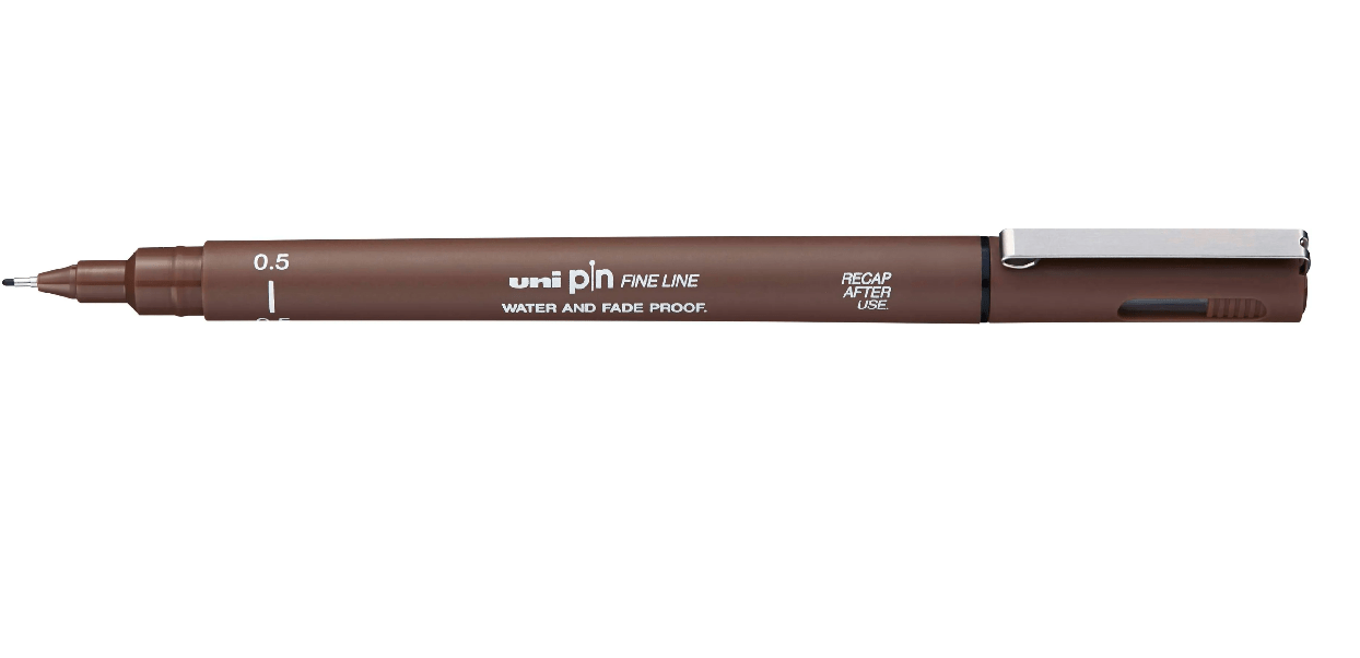 Uni Pin Fineliner 0.5mm Fine Liner Pen Sepia